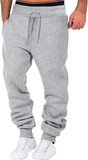 Mens Sweatpants Winter High Street Fashion Leisure Loose Sports Running Solid Color Lace Up Trousers with Zipper