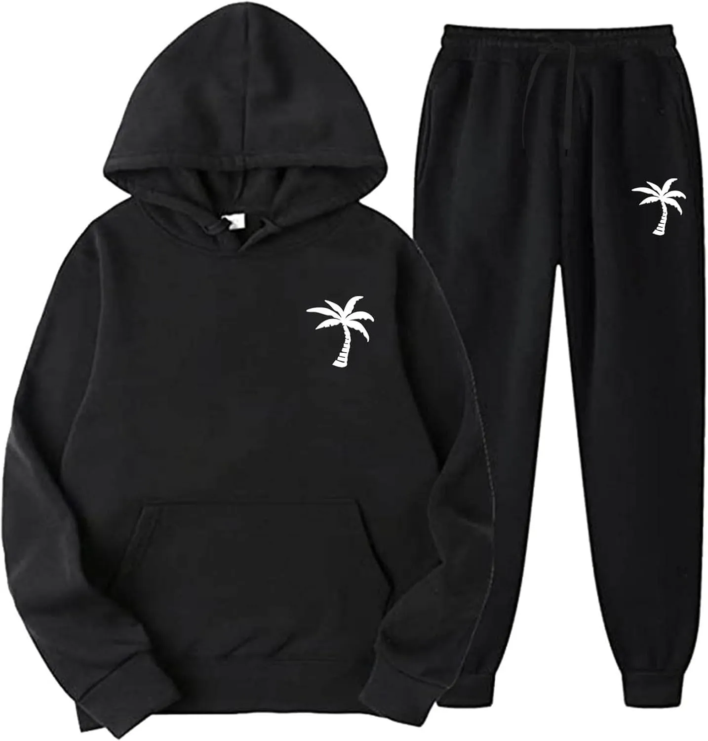 Mens Tracksuit 2 Pieces Set Long Sleeve Hoodie Sweatsuit Pullover Athletic Jogging Suits Casual Outfit with Pockets