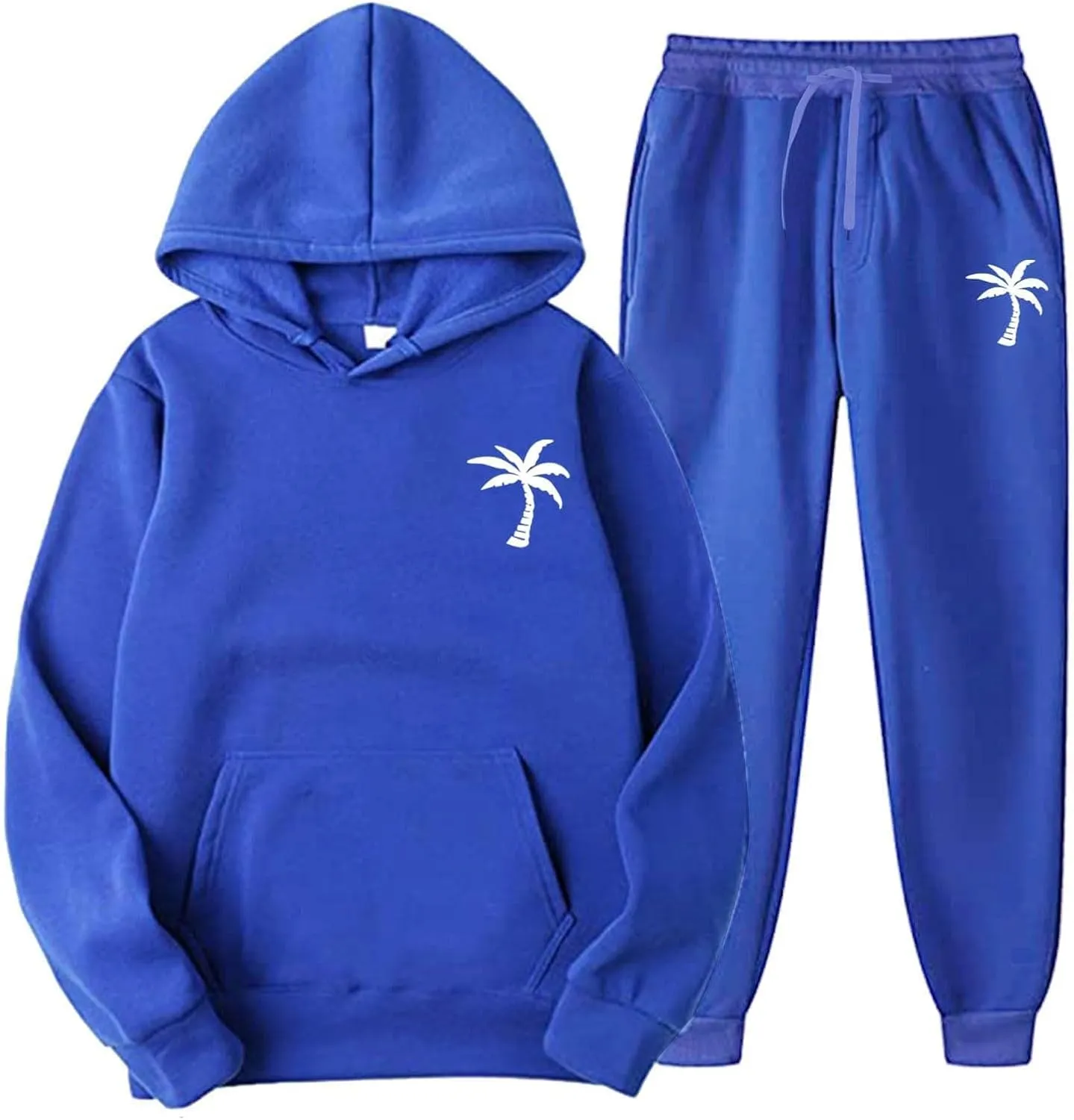 Mens Tracksuit 2 Pieces Set Long Sleeve Hoodie Sweatsuit Pullover Athletic Jogging Suits Casual Outfit with Pockets