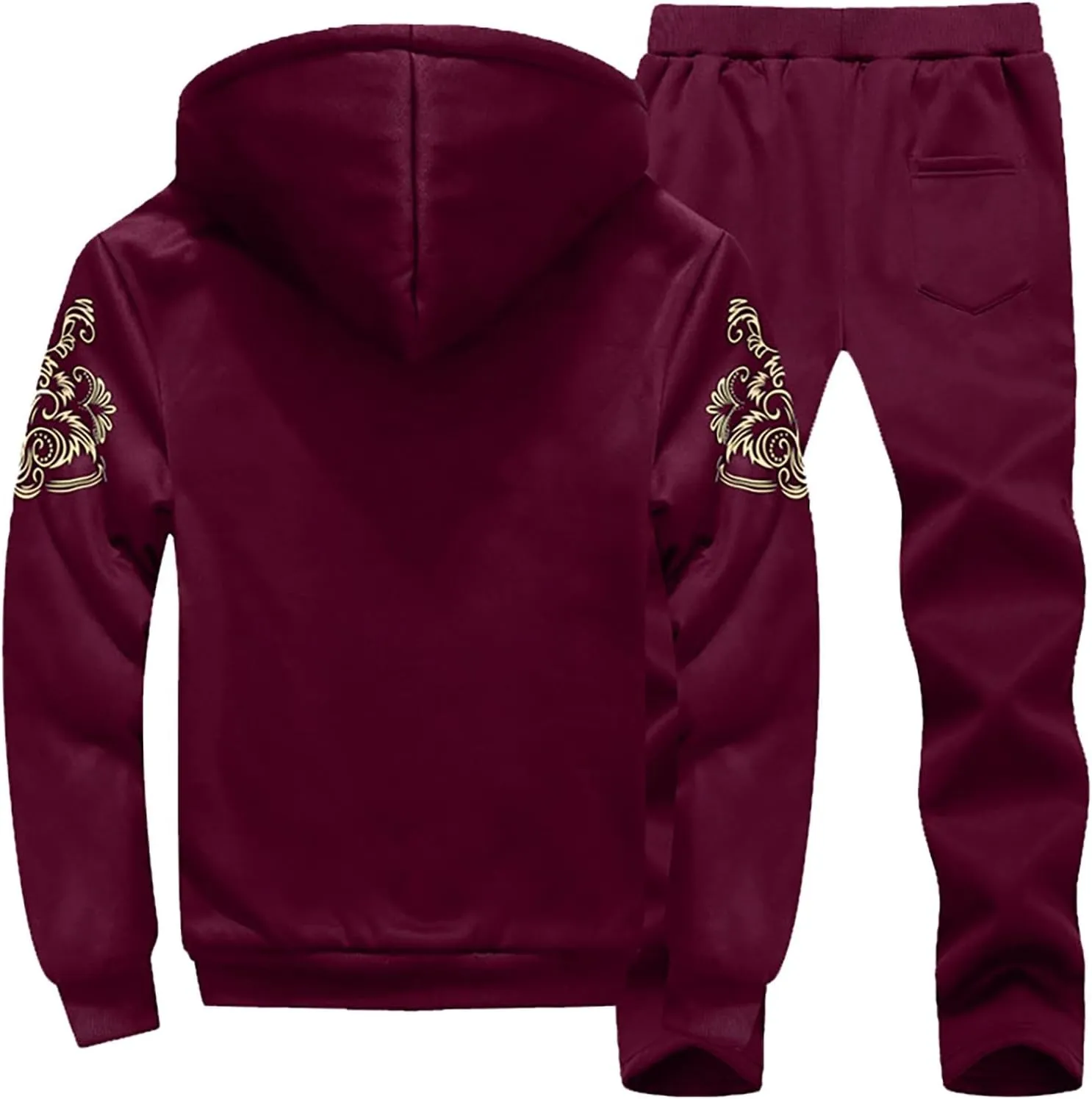 Men's Tracksuits 2 Piece Fleece Lined Tracksuit Set Outfits Jogging Sweatsuit Outdoor Athletic Hoodies Sweatpant Sets