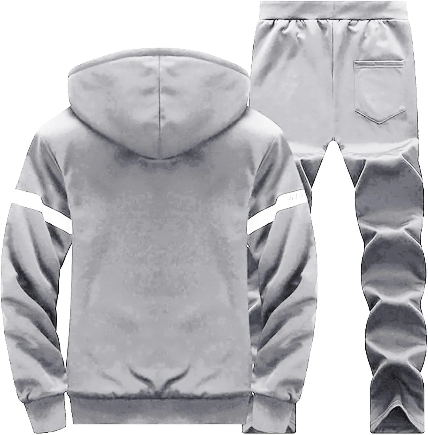 Men's Tracksuits 2 Piece Fleece Lined Tracksuit Set Outfits Jogging Sweatsuit Outdoor Athletic Hoodies Sweatpant Sets