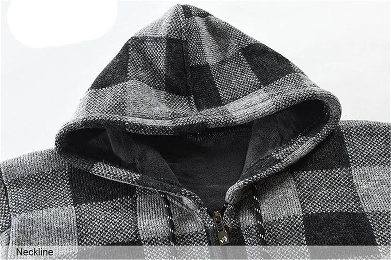 Men's Zip Up Casual Long Sleeve Hoodies Full Zipper Sherpa Fleece Lined Knit Cardigan Sweater Jacket Pockets