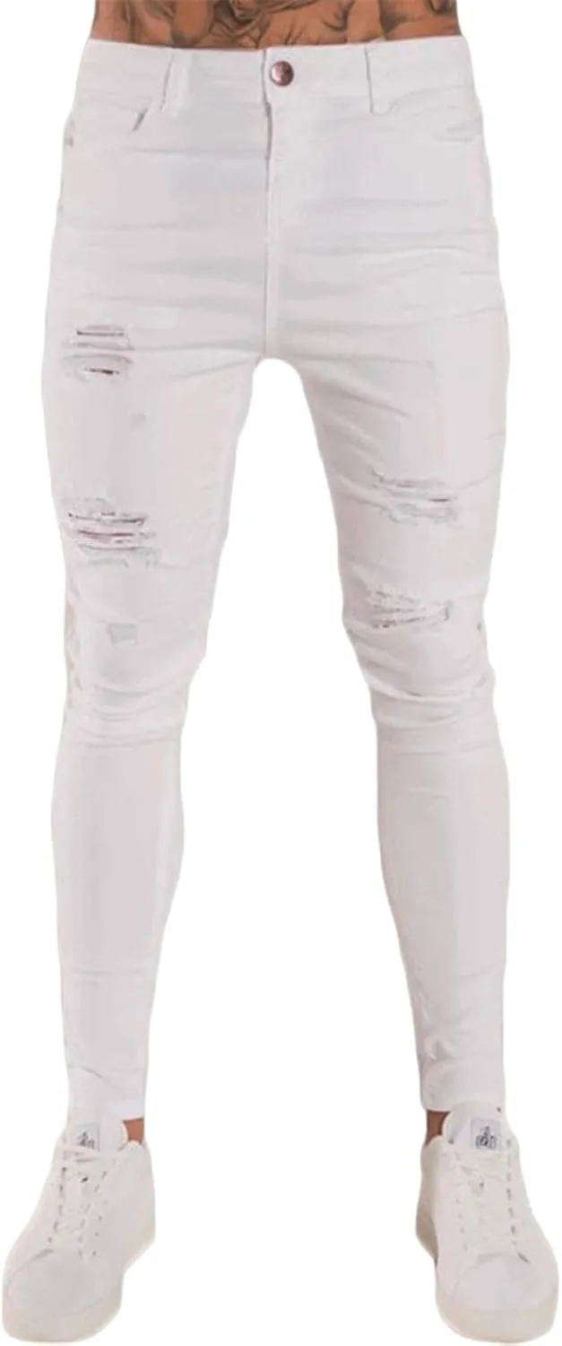 Mmoneyake Mens Slim Fit Jeans Ripped Distressed High Waist Skinny Jean Pants Stretch Denim Straight Leg Relaxed Fit Jeans