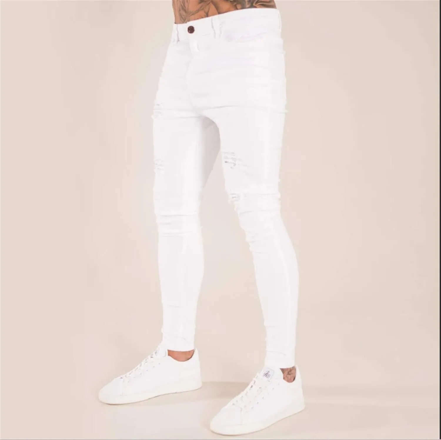 Mmoneyake Mens Slim Fit Jeans Ripped Distressed High Waist Skinny Jean Pants Stretch Denim Straight Leg Relaxed Fit Jeans