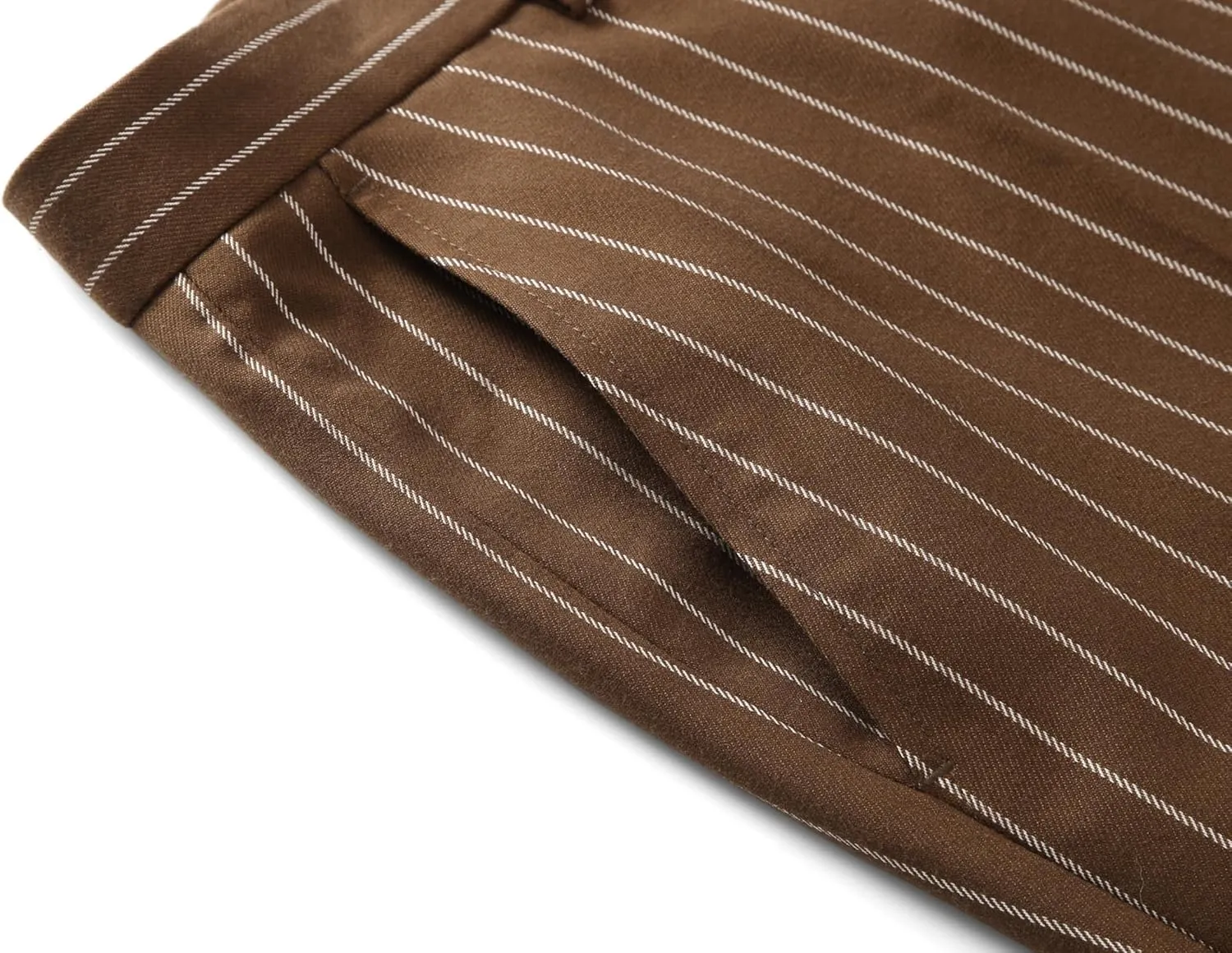 MOGU Men’s Striped Slim Fit Dress Pants – Adjustable Elastic Waist Pinstripe Suit Trousers, Business Casual Slacks