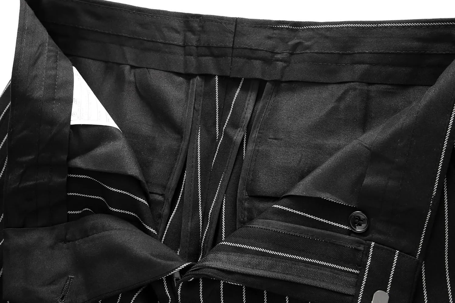 MOGU Men’s Striped Slim Fit Dress Pants – Adjustable Elastic Waist Pinstripe Suit Trousers, Business Casual Slacks