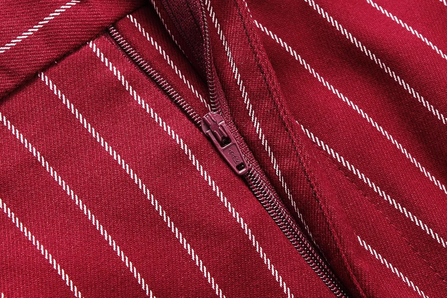 MOGU Men’s Striped Slim Fit Dress Pants – Adjustable Elastic Waist Pinstripe Suit Trousers, Business Casual Slacks