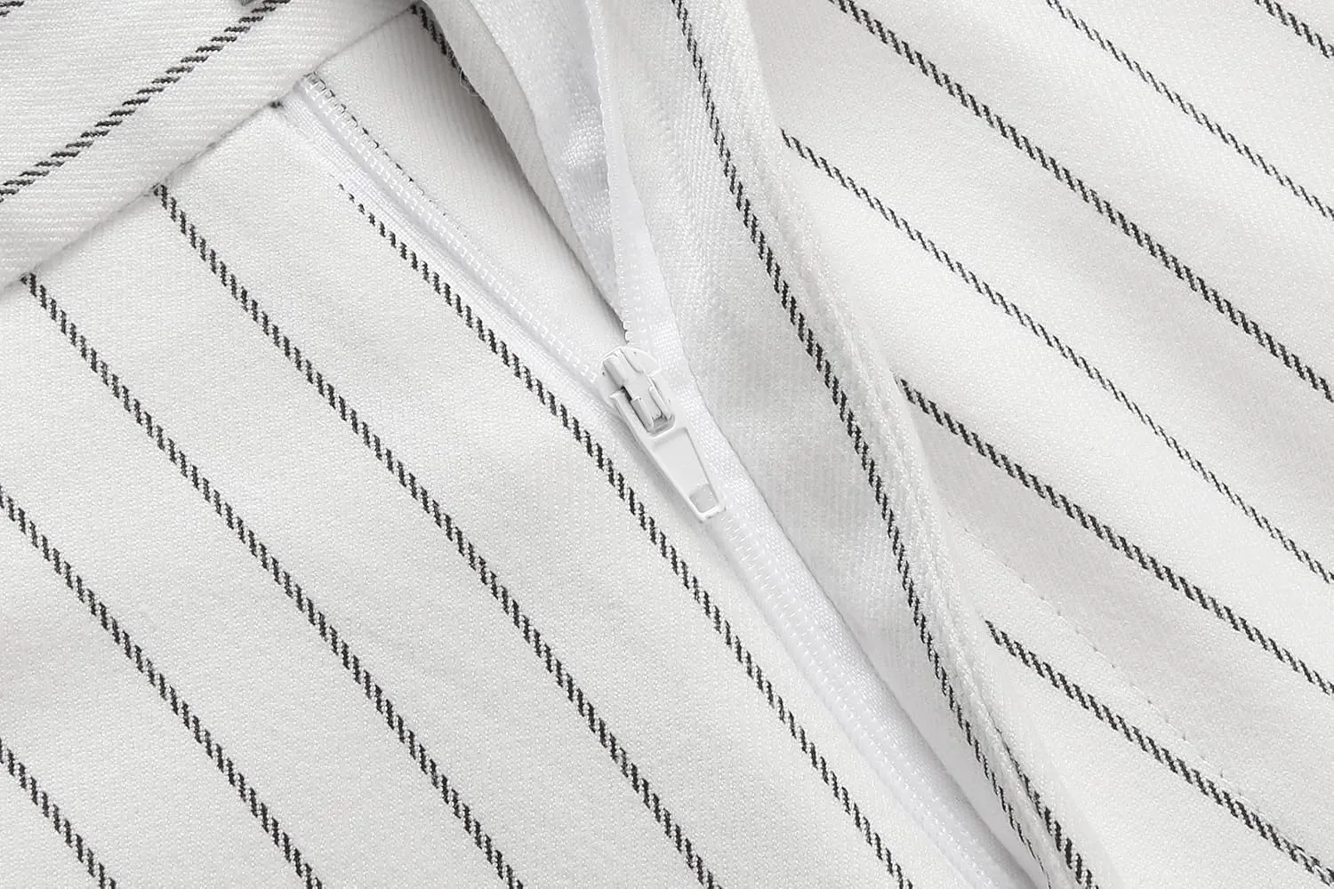 MOGU Men’s Striped Slim Fit Dress Pants – Adjustable Elastic Waist Pinstripe Suit Trousers, Business Casual Slacks
