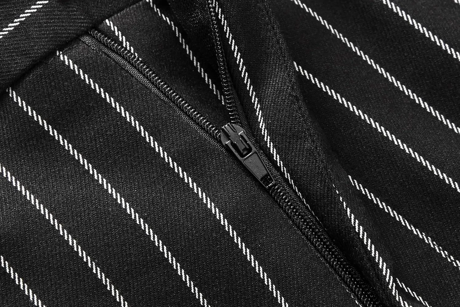 MOGU Men’s Striped Slim Fit Dress Pants – Adjustable Elastic Waist Pinstripe Suit Trousers, Business Casual Slacks