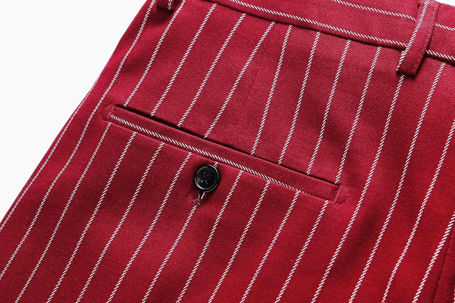 MOGU Men’s Striped Slim Fit Dress Pants – Adjustable Elastic Waist Pinstripe Suit Trousers, Business Casual Slacks