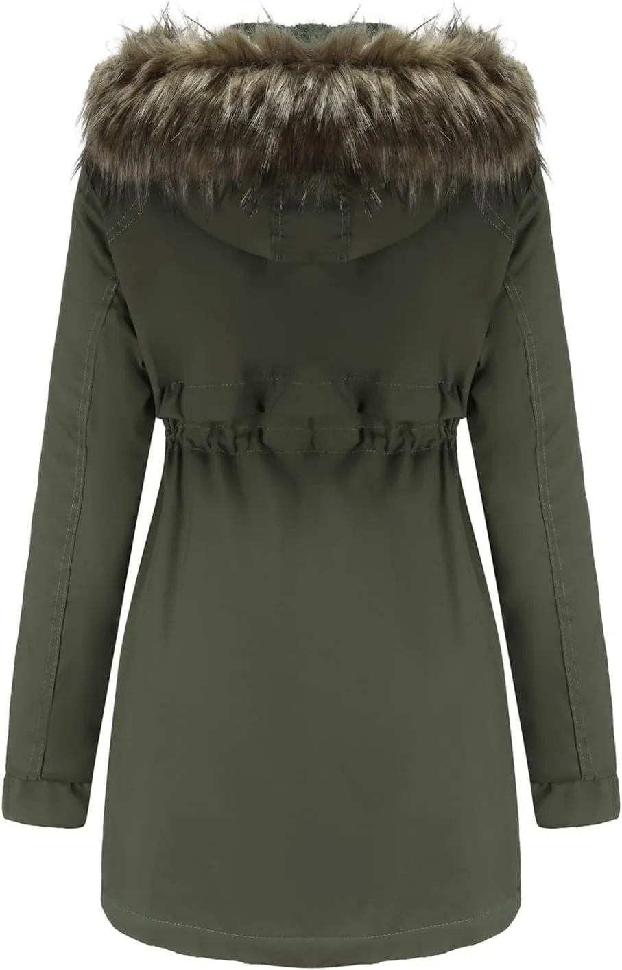 OIOLOYJM Oversized Faux Fur Hooded Coats Winter Fashion Coats Womens Warm Hooded Jacket Thick Padded Loose Fleece Outerwear