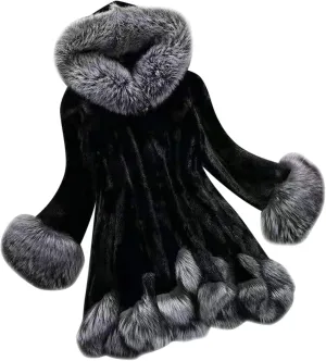 OIOLOYJM Winter Fashion Coats Womens Warm Hooded Jacket Thick Padded Loose Fleece Outerwear Oversized Faux Fur Hooded Coats