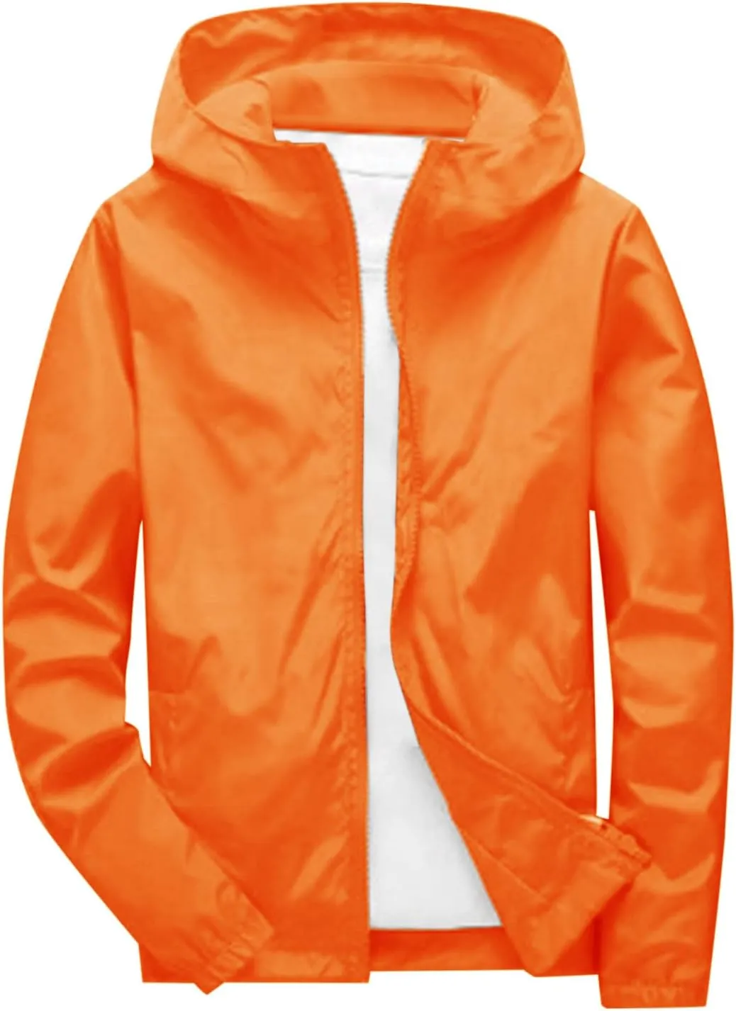 Oversized Hooded Jackets for Men Baggy Loose Zipper Up Lightweight Fall Casual Coats Waterproof Raincoat Big&Tall