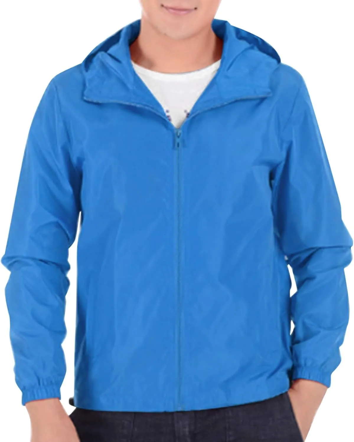 Oversized Hooded Jackets for Men Baggy Loose Zipper Up Lightweight Fall Casual Coats Waterproof Raincoat Big&Tall