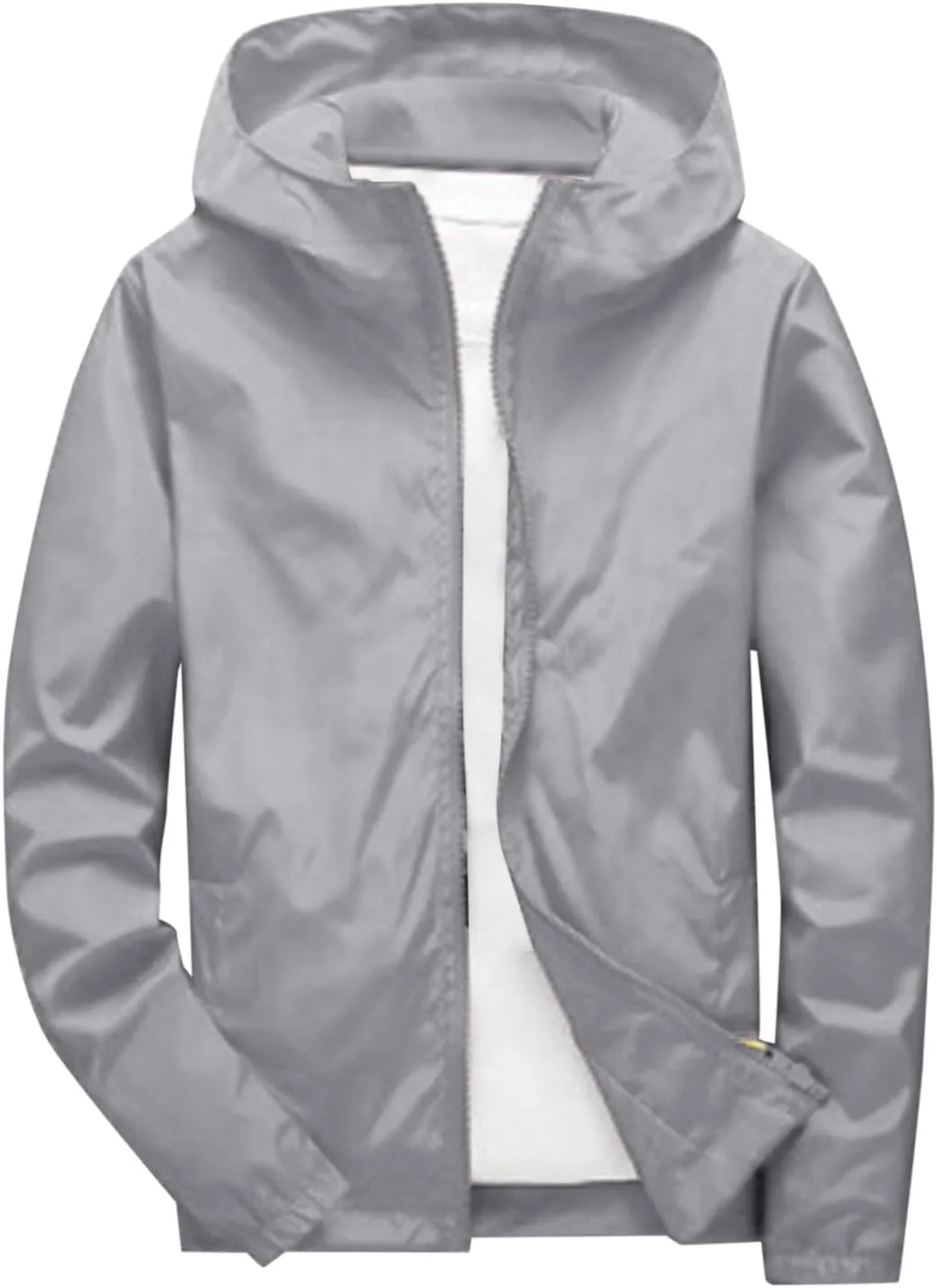 Oversized Hooded Jackets for Men Baggy Loose Zipper Up Lightweight Fall Casual Coats Waterproof Raincoat Big&Tall
