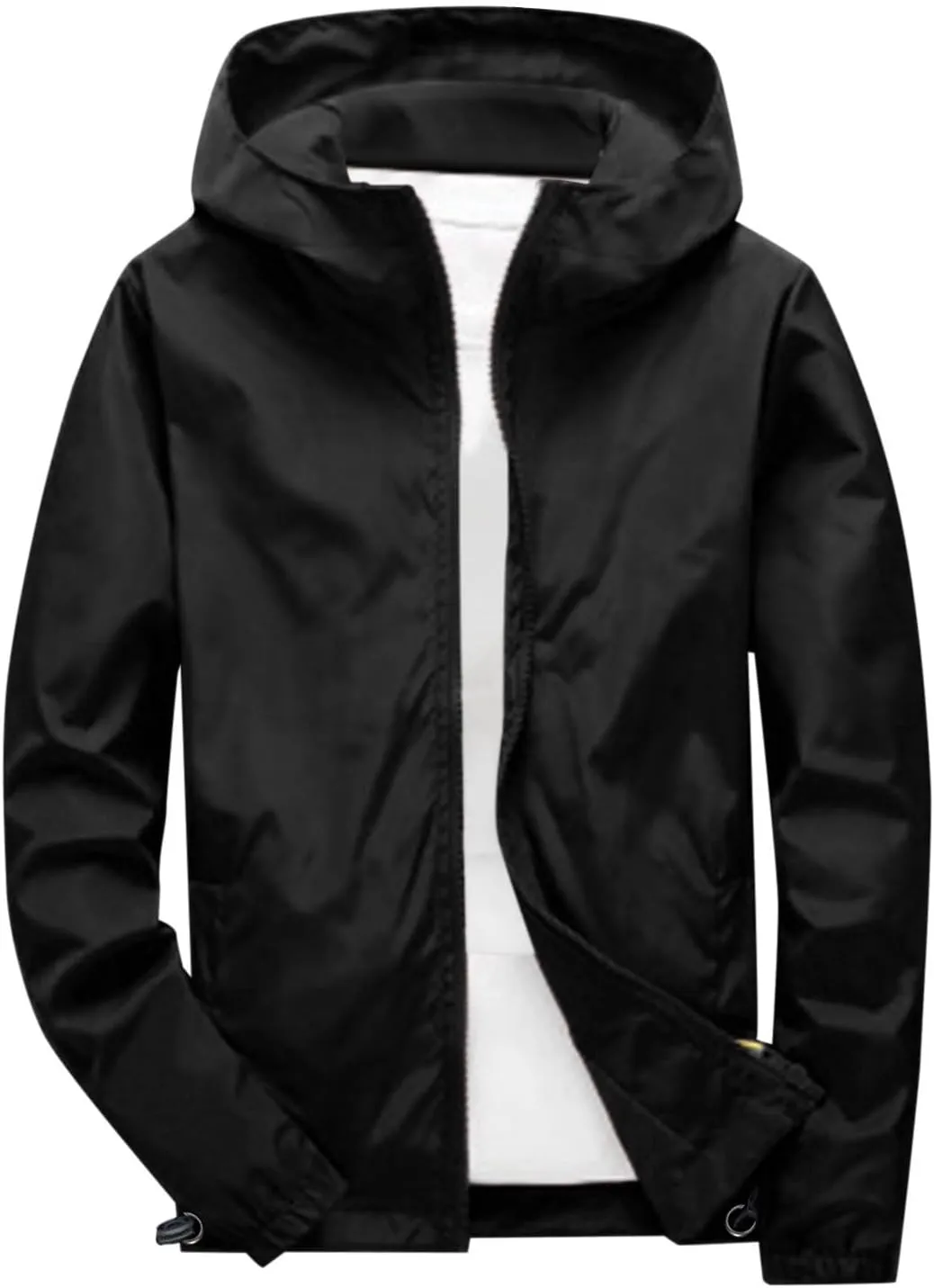 Oversized Hooded Jackets for Men Baggy Loose Zipper Up Lightweight Fall Casual Coats Waterproof Raincoat Big&Tall