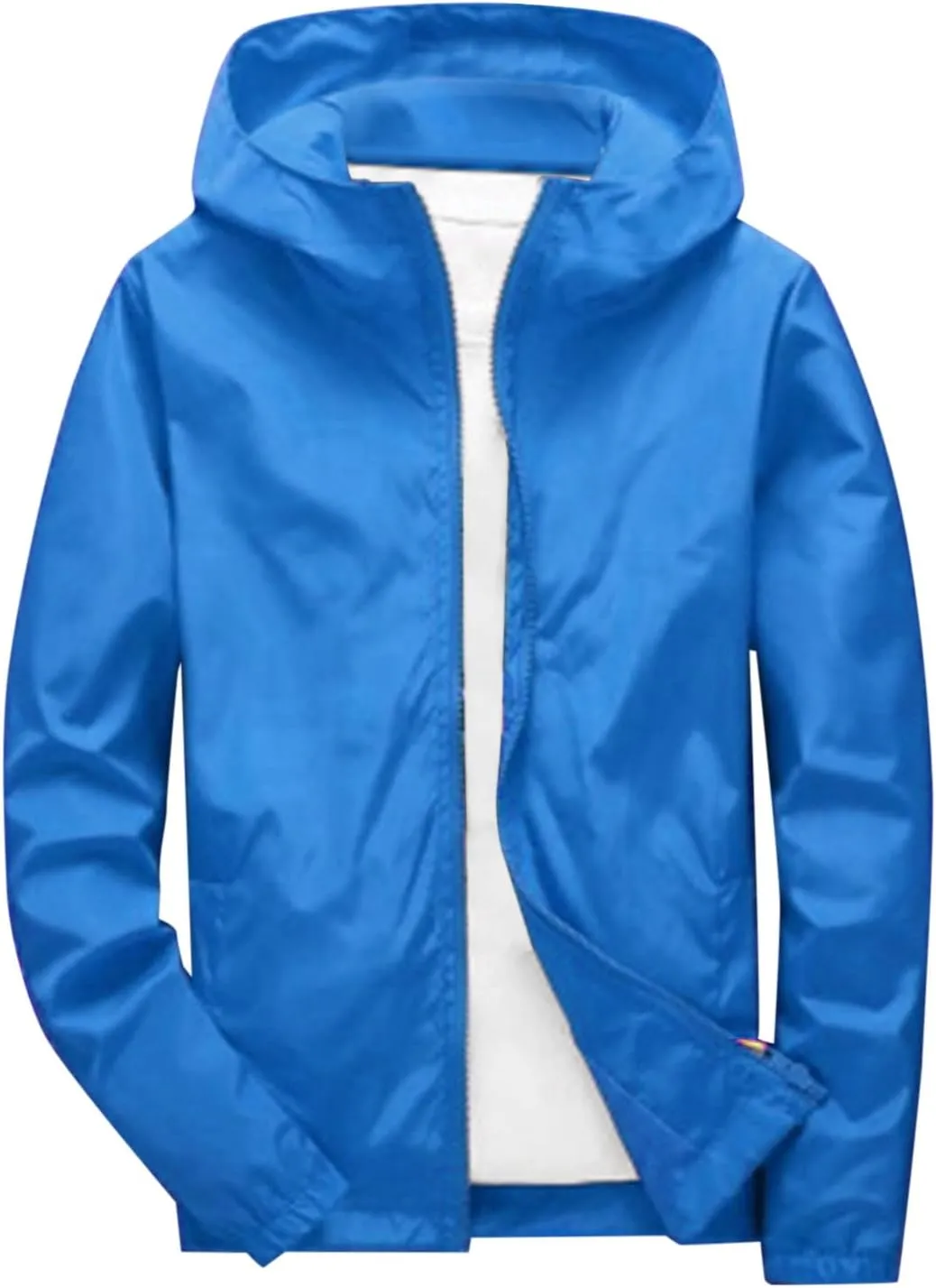 Oversized Hooded Jackets for Men Baggy Loose Zipper Up Lightweight Fall Casual Coats Waterproof Raincoat Big&Tall