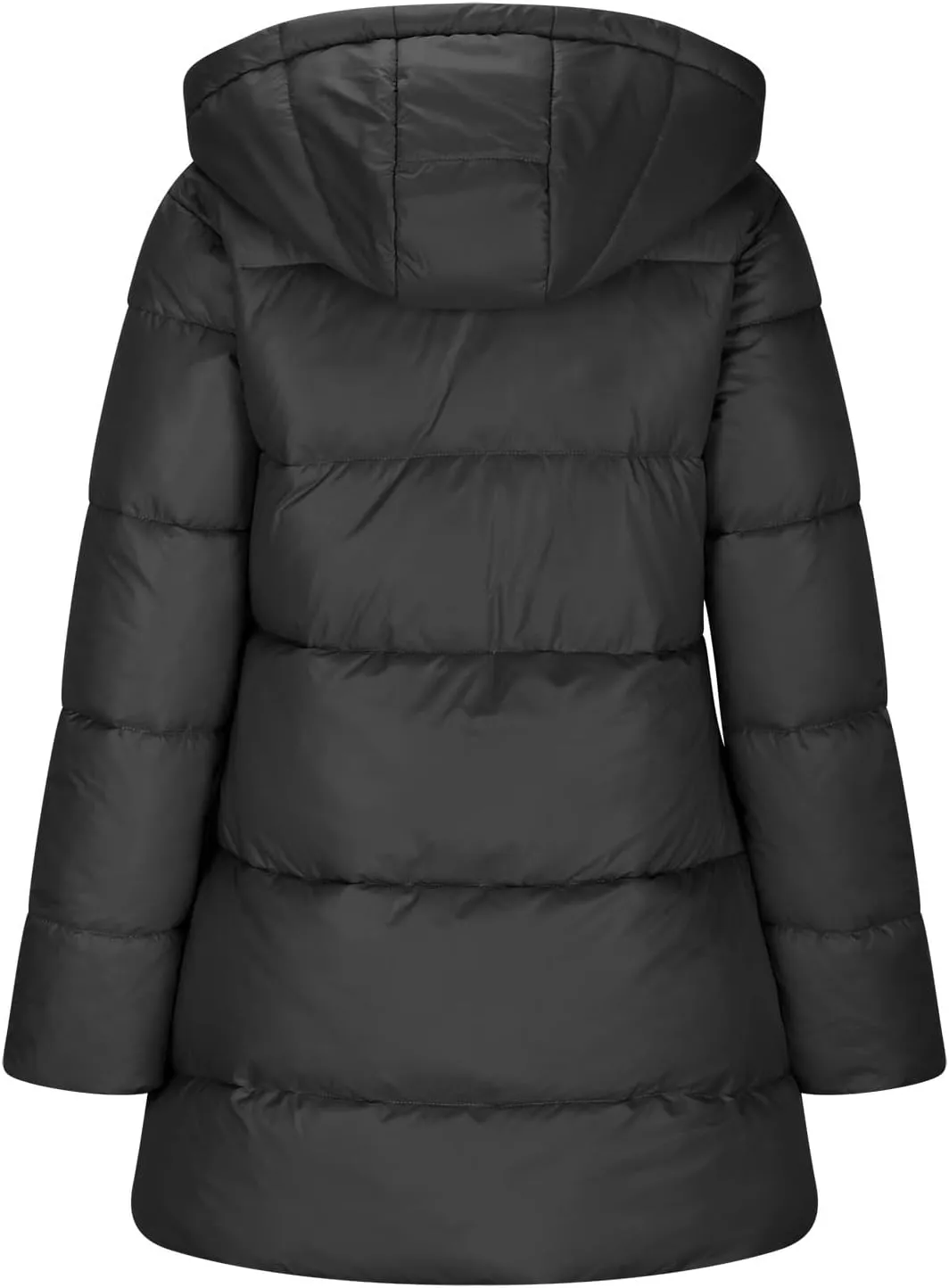 Parkas for Women Button Down Hooded Puffer Jacket Fleece Lined Warm Thick Long Outwear Daily Casual Coats with Pockets