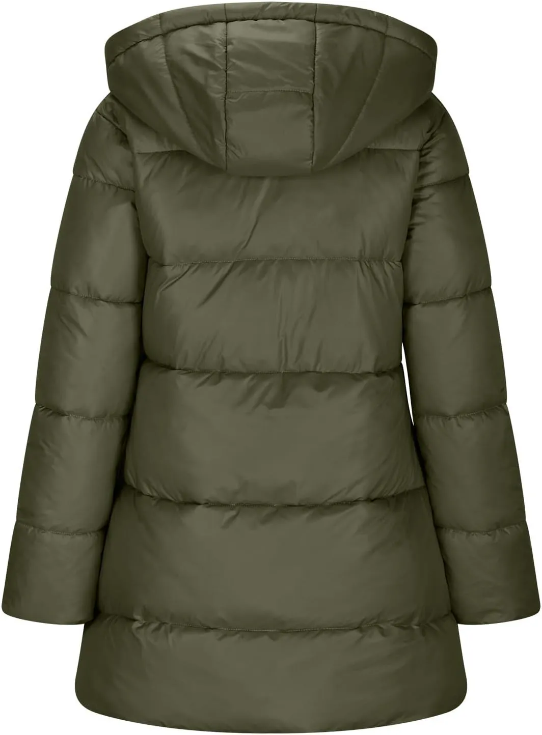 Parkas for Women Button Down Hooded Puffer Jacket Fleece Lined Warm Thick Long Outwear Daily Casual Coats with Pockets