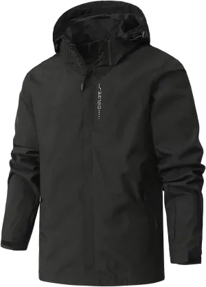 Rain Jacket Men Lightweight Jacket Hooded Mountain Softshell Windbreaker Windproof Waterproof Hiking Casual Raincoat
