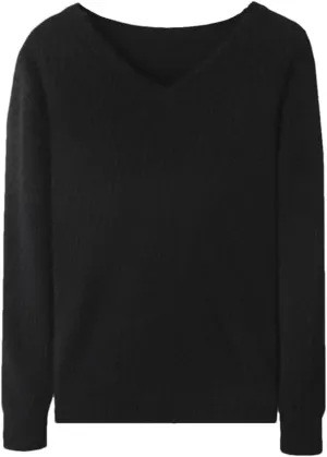 Rfmfkkg Men's Cashmere Sweater V-Neck Pullover Knitted Business Long Sleeve Pullover Jumpers