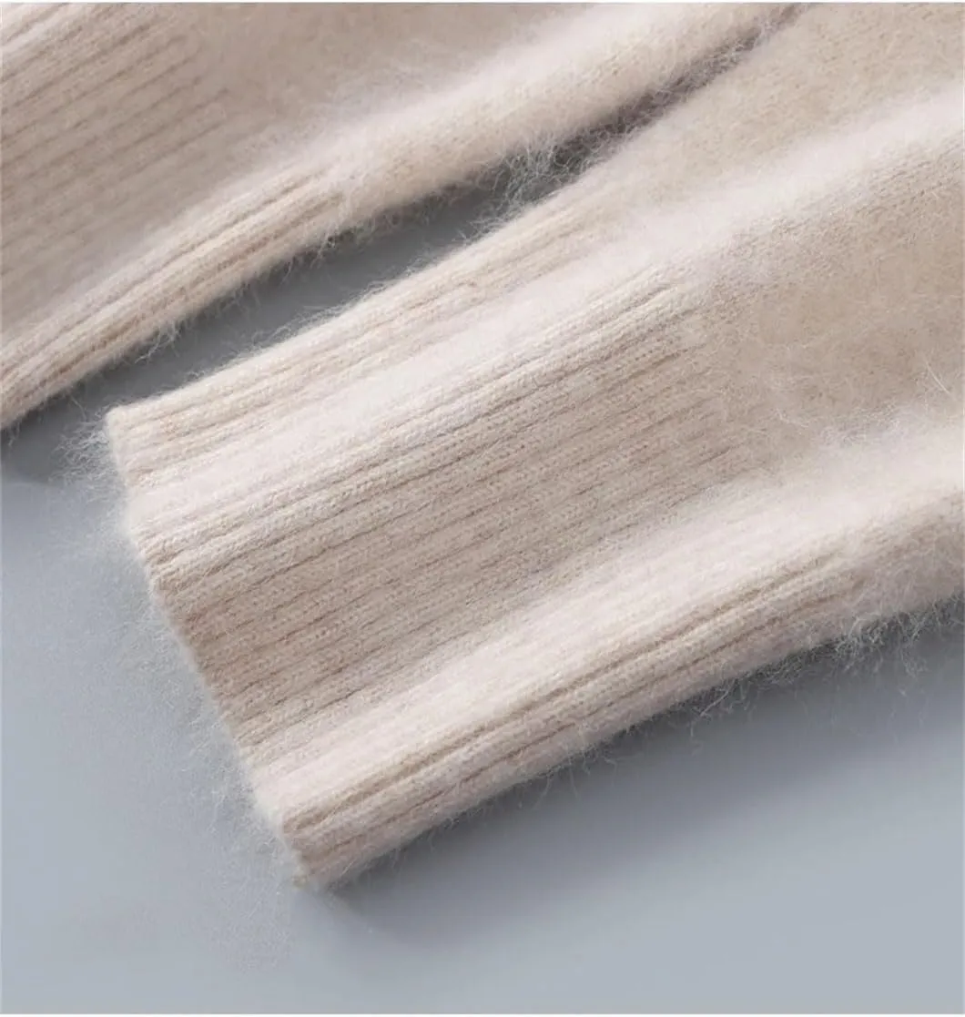 Rfmfkkg Men's Cashmere Sweater V-Neck Pullover Knitted Business Long Sleeve Pullover Jumpers