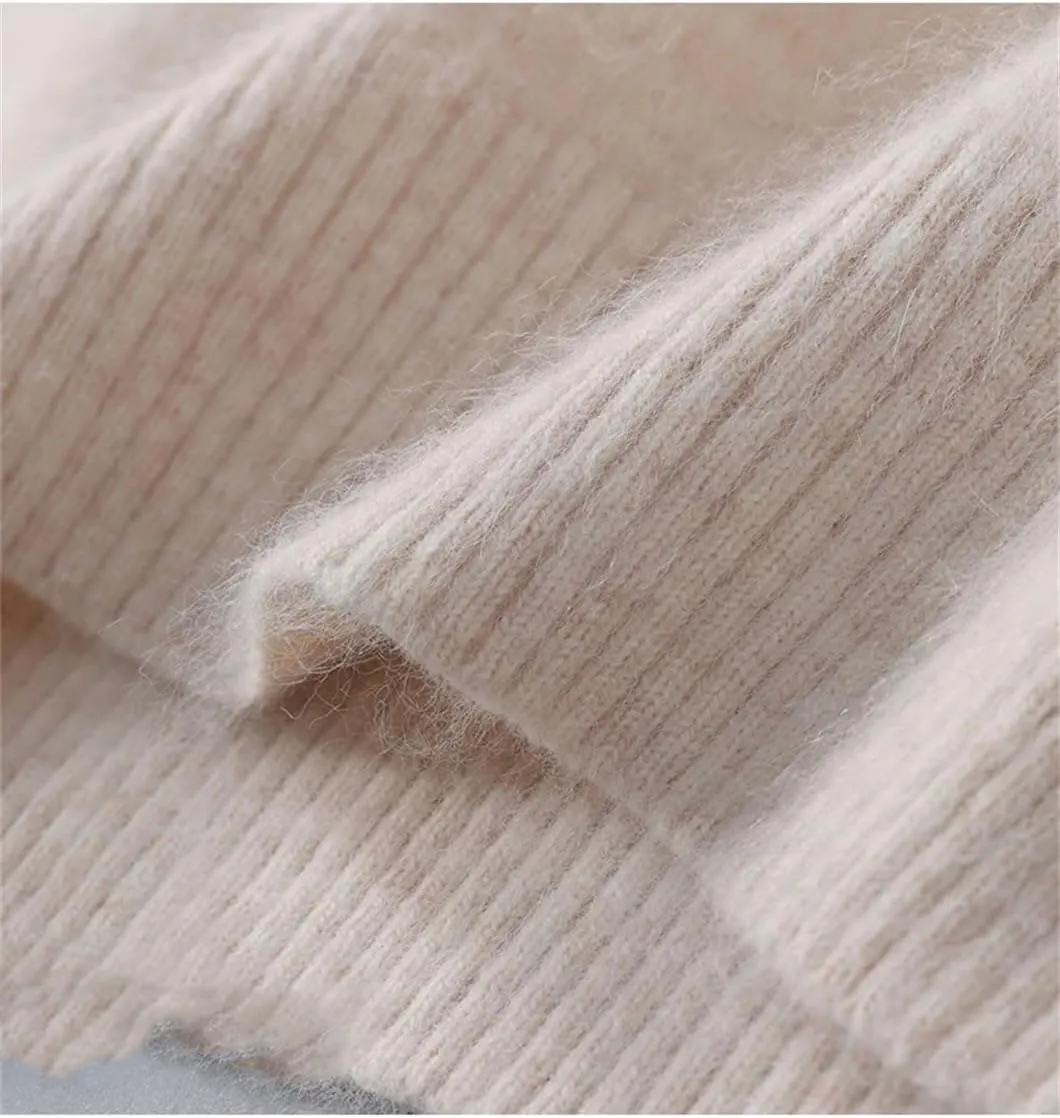 Rfmfkkg Men's Cashmere Sweater V-Neck Pullover Knitted Business Long Sleeve Pullover Jumpers