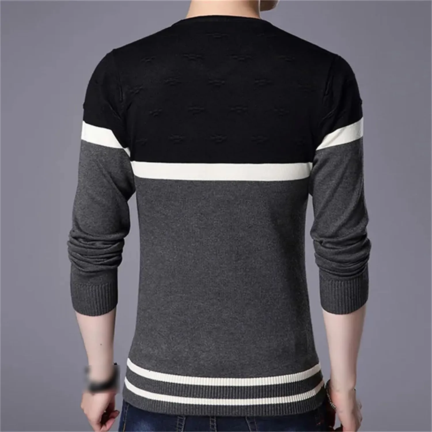 Spring Autumn Men V Neck Casual Slim Fit Knitted Sweaters Long Sleeve Thin Knitted Pullovers Tops
