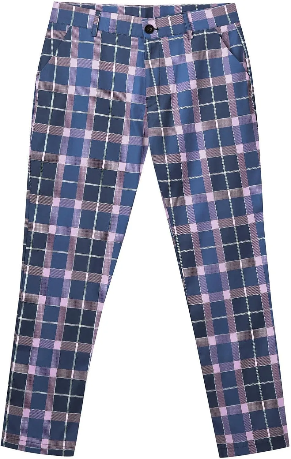Suit Pants for Men's,Fashion Plaid Tweed Stretch Dress Pants Work Slacks Skinny Slim Fit Dress Trousers