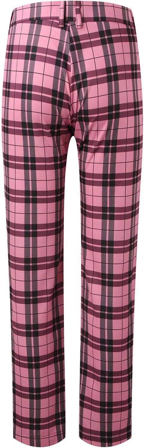 Suit Pants for Men's,Fashion Plaid Tweed Stretch Dress Pants Work Slacks Skinny Slim Fit Dress Trousers