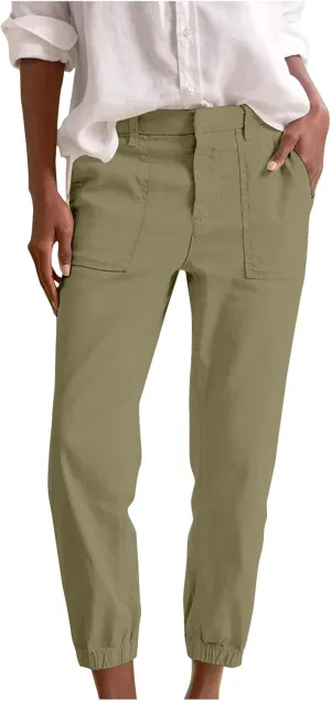 Summer Linen Pants for Women Casual Lounge Pants with Pockets Slim Fitting Pants Fashion Trendy Pants for 2025