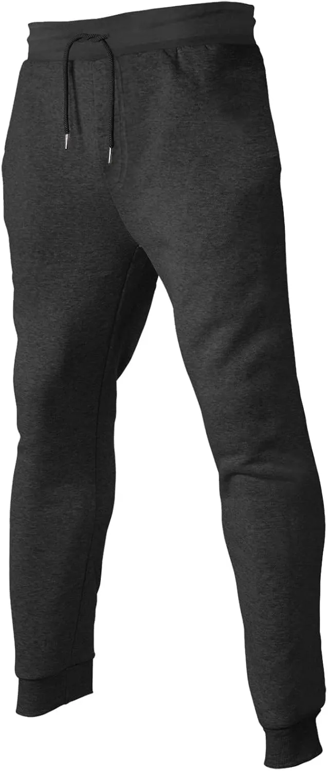 Sweatpants for Men Comfy Track Cuff Lace up Solid Color Workout Pants with Pocket Fleece Active Tech Joggers