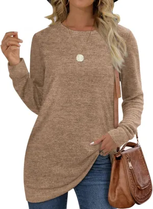 Sweatshirts for Women Crew Neck Long Sleeve Plain Fashion Casual Tops