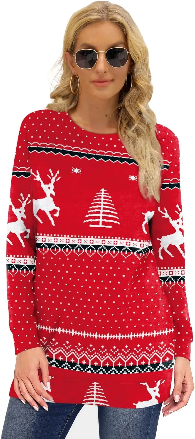 Sweatshirts for Women Crew Neck Long Sleeve Plain Fashion Casual Tops