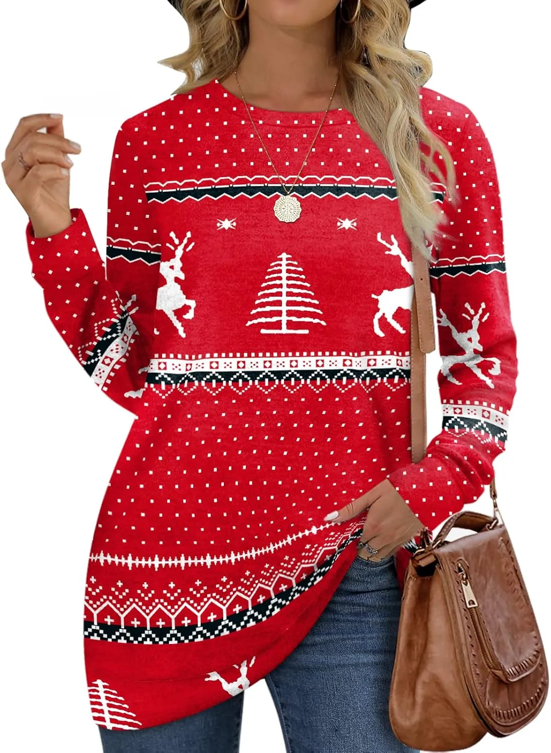 Sweatshirts for Women Crew Neck Long Sleeve Plain Fashion Casual Tops
