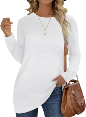 Sweatshirts for Women Crew Neck Long Sleeve Plain Fashion Casual Tops