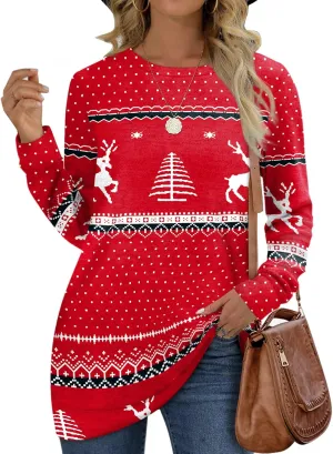 Sweatshirts for Women Crew Neck Long Sleeve Plain Fashion Casual Tops