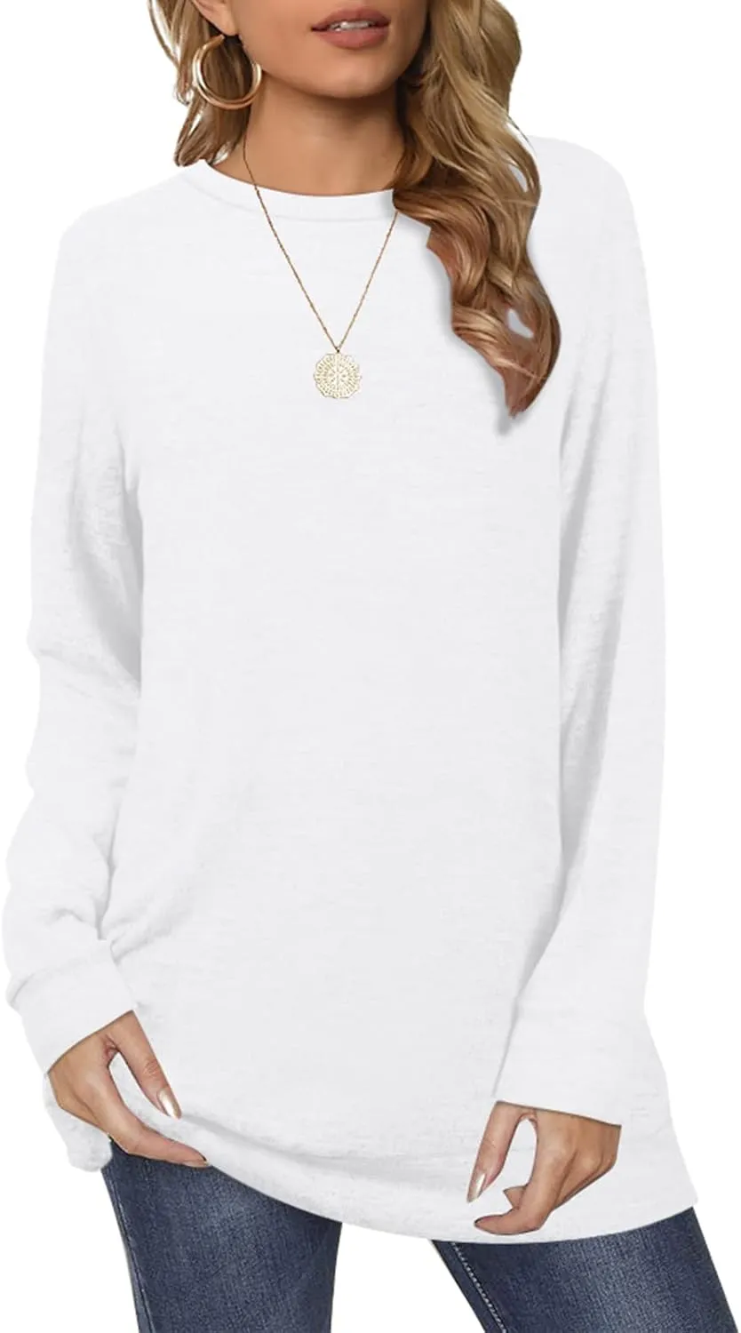 Sweatshirts for Women Crew Neck Long Sleeve Plain Fashion Casual Tops