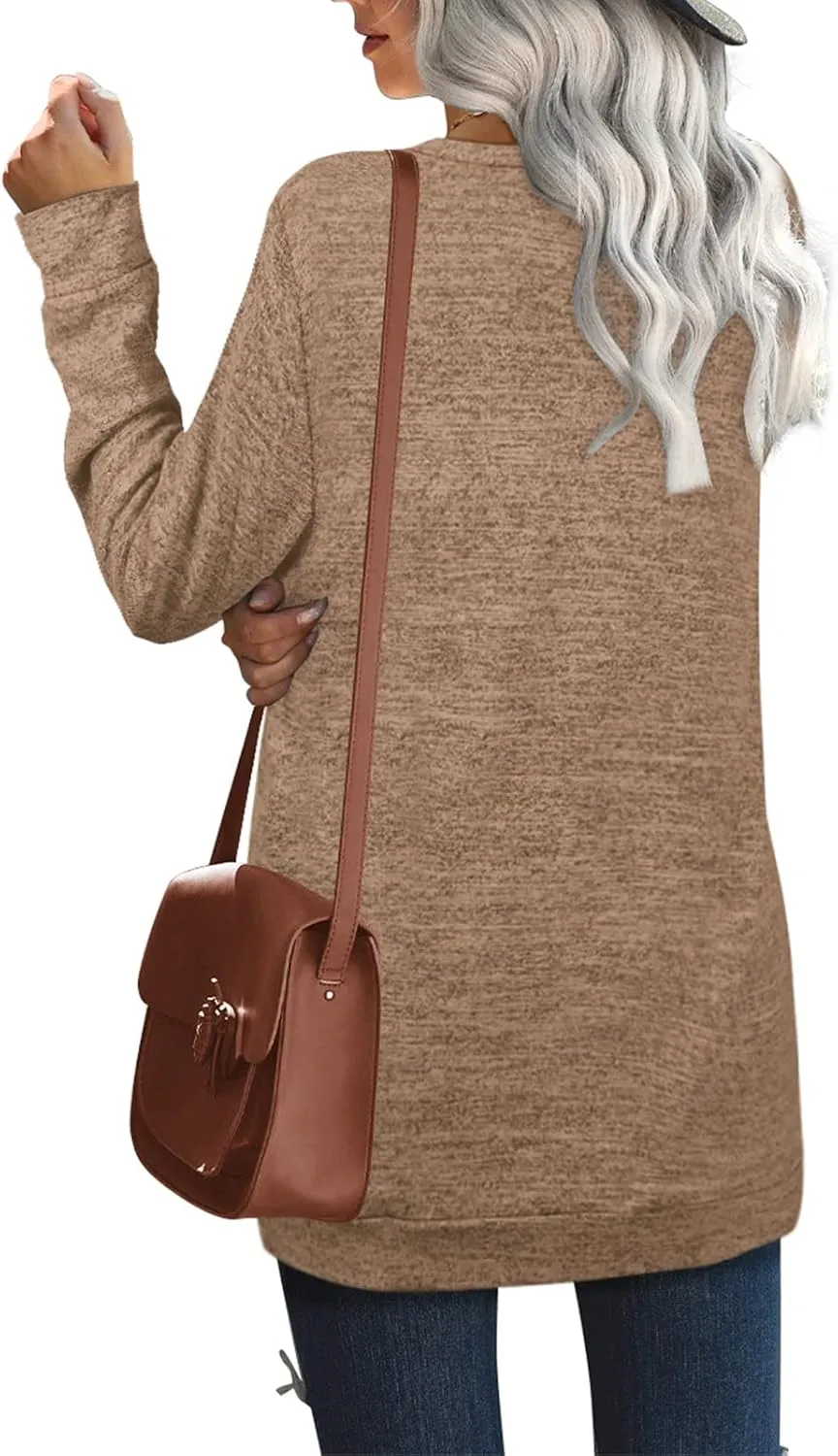 Sweatshirts for Women Crew Neck Long Sleeve Plain Fashion Casual Tops