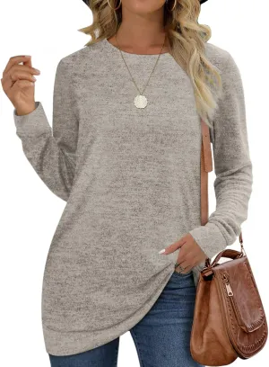 Sweatshirts for Women Crew Neck Long Sleeve Plain Fashion Casual Tops
