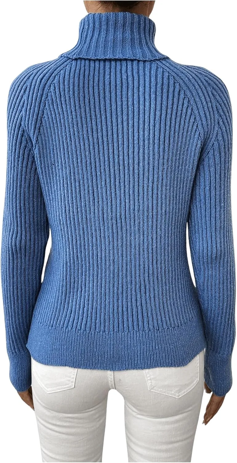SweatyRocks Women's High Neck Pullover Long Sleeve Sweaters Drop Shoulder Casual Tops