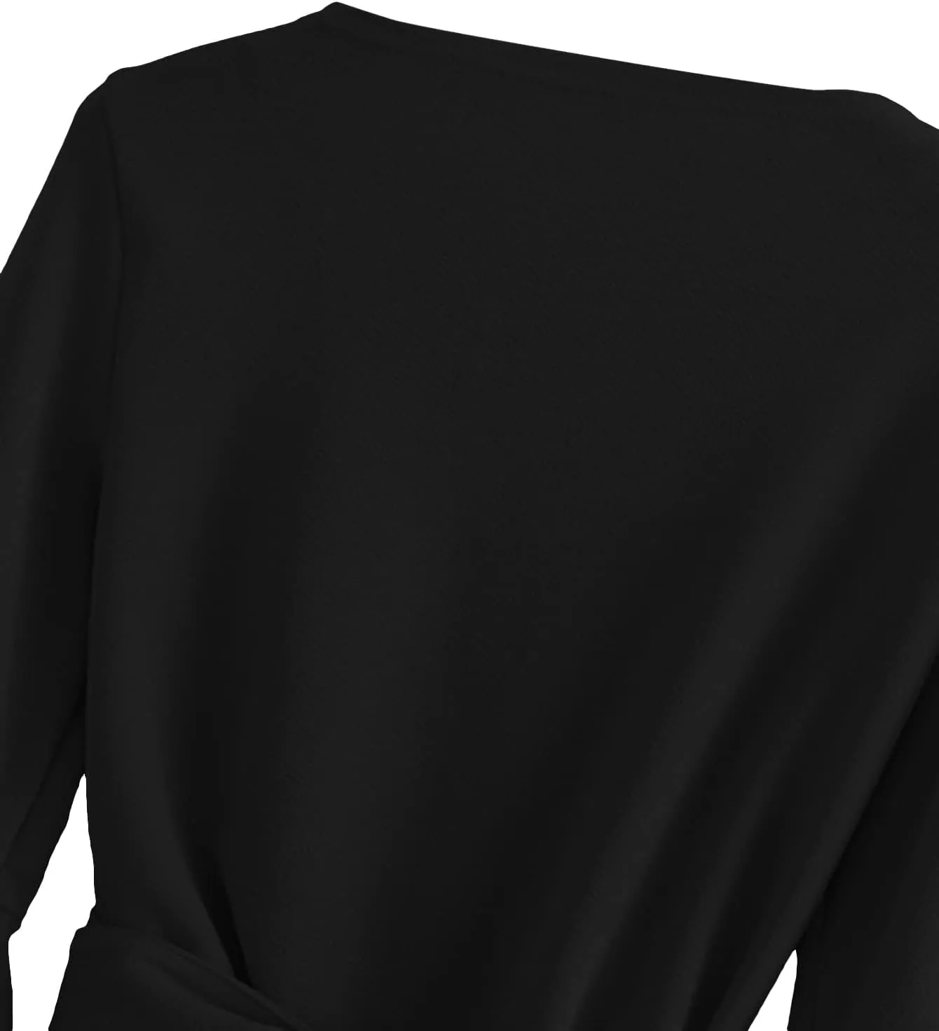 SweatyRocks Women's Long Sleeve V Neck Tie Knot Bandage Wrap Blouse Crop Top