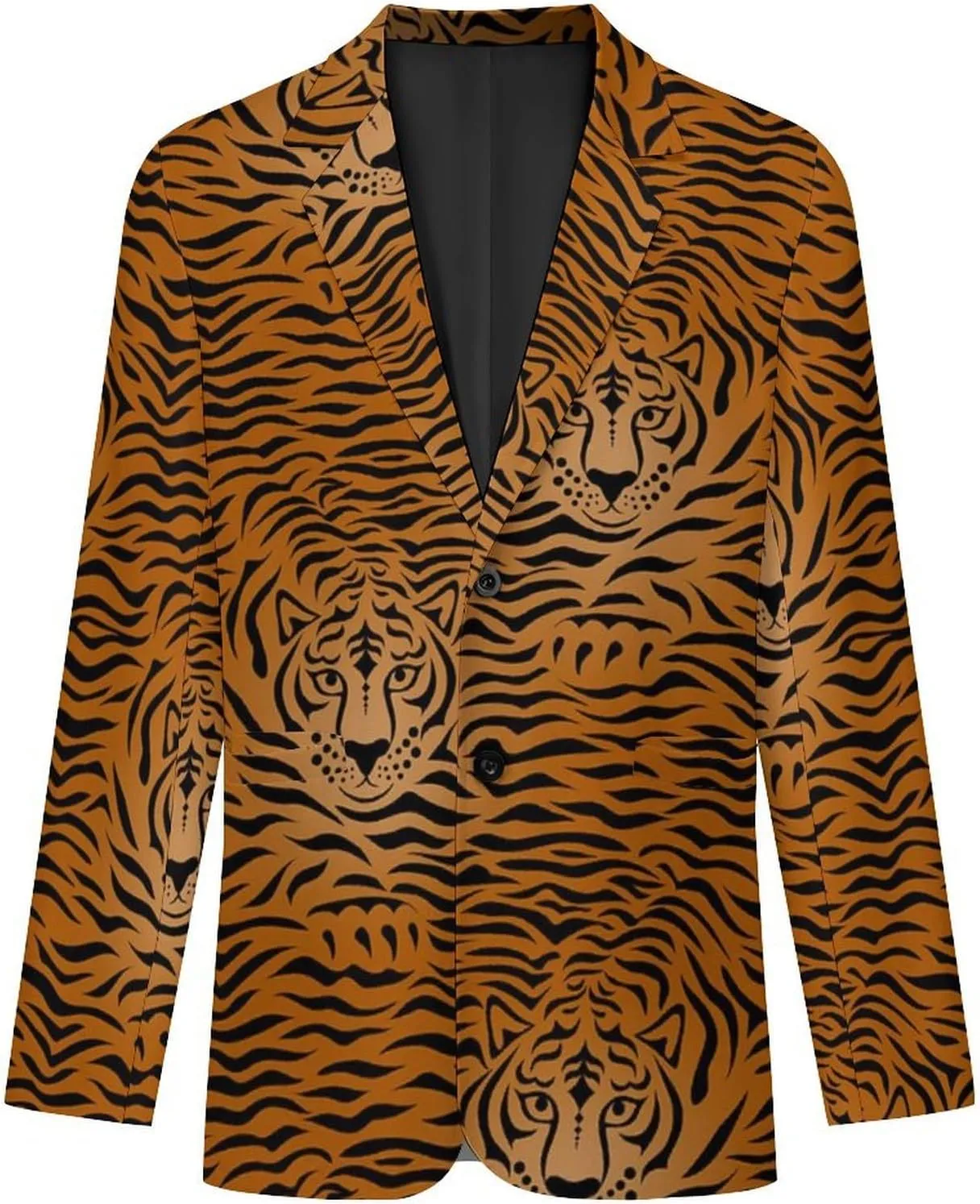 Tiger Animal Print Mens Blazer Suit Jacket Lightweight Slim Fit Casual Coat