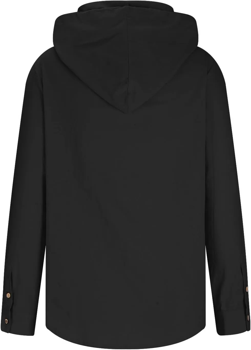 Tshirts for Men Cotton Linen Button Up Hoodies Loose Solid Pullovers Long Sleeve Casual Spring Hooded Blouses Tops