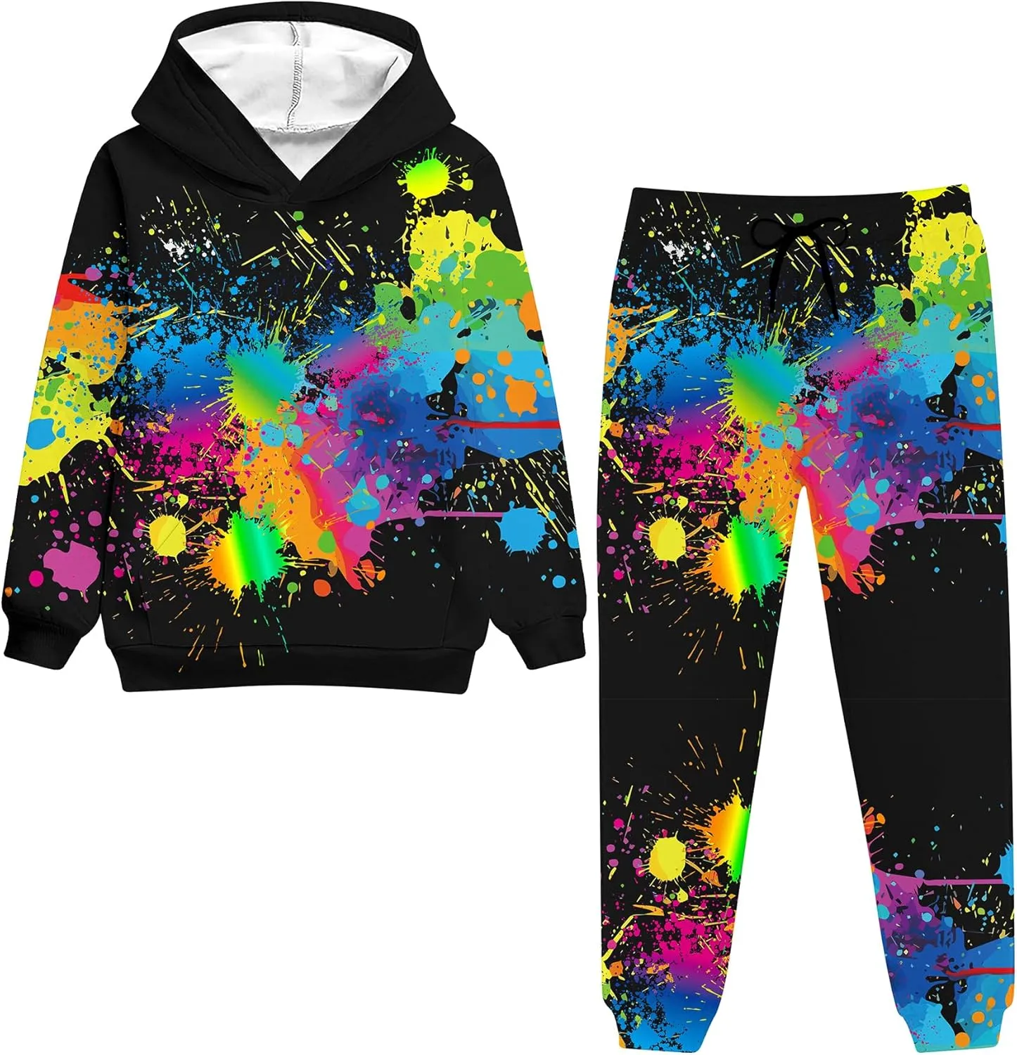 uideazone Boys Girls 2 Pcs Tracksuit Outfit Hoodie Sweatshirt & Sweatpant Sweatsuit Clothing Sets for Kids 7-14T