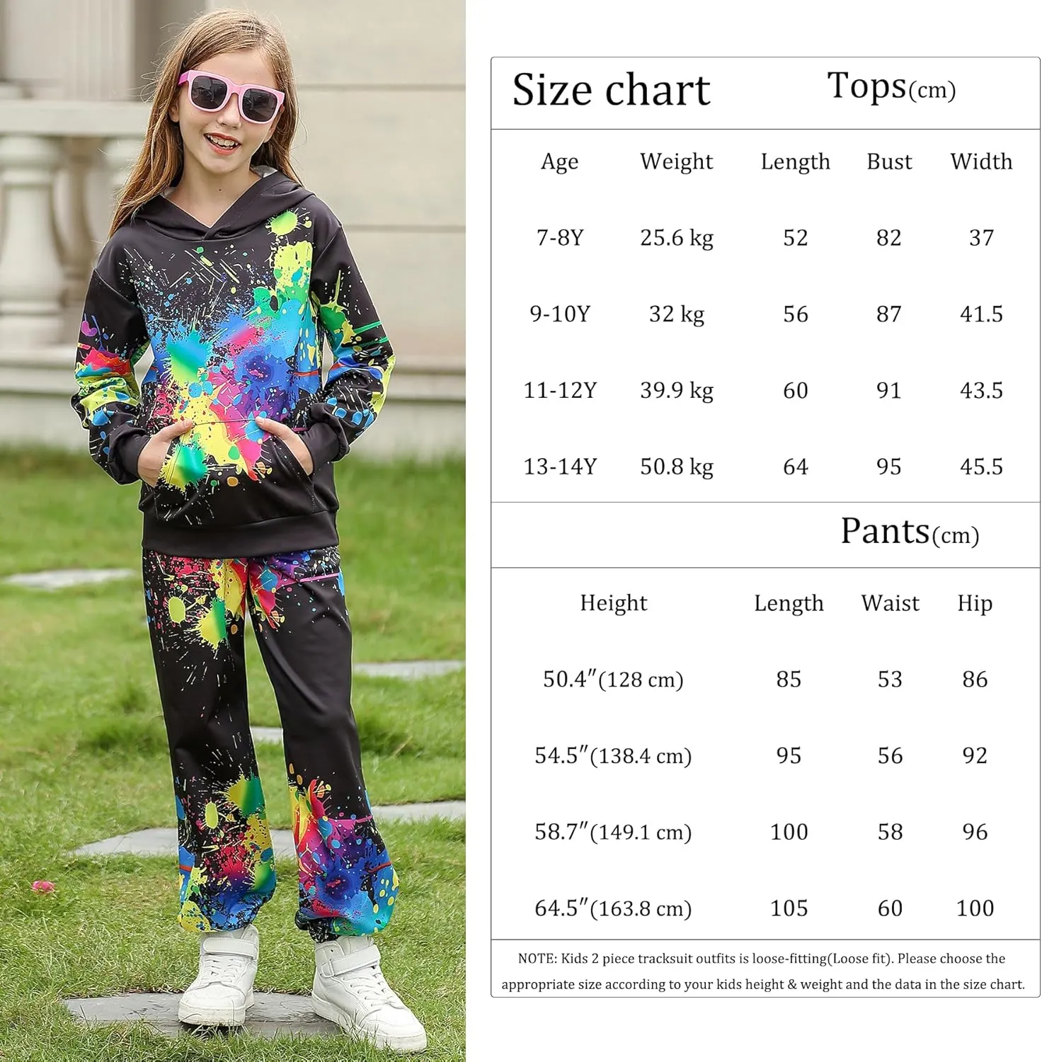 uideazone Boys Girls 2 Pcs Tracksuit Outfit Hoodie Sweatshirt & Sweatpant Sweatsuit Clothing Sets for Kids 7-14T