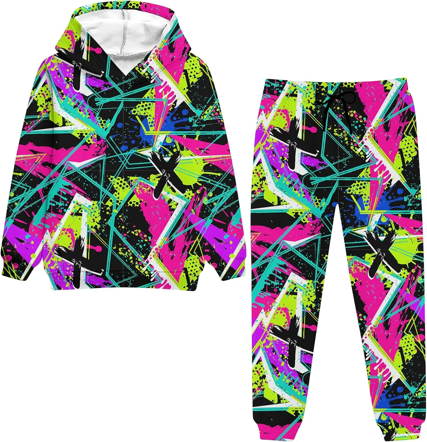 uideazone Boys Girls 2 Pcs Tracksuit Outfit Hoodie Sweatshirt & Sweatpant Sweatsuit Clothing Sets for Kids 7-14T