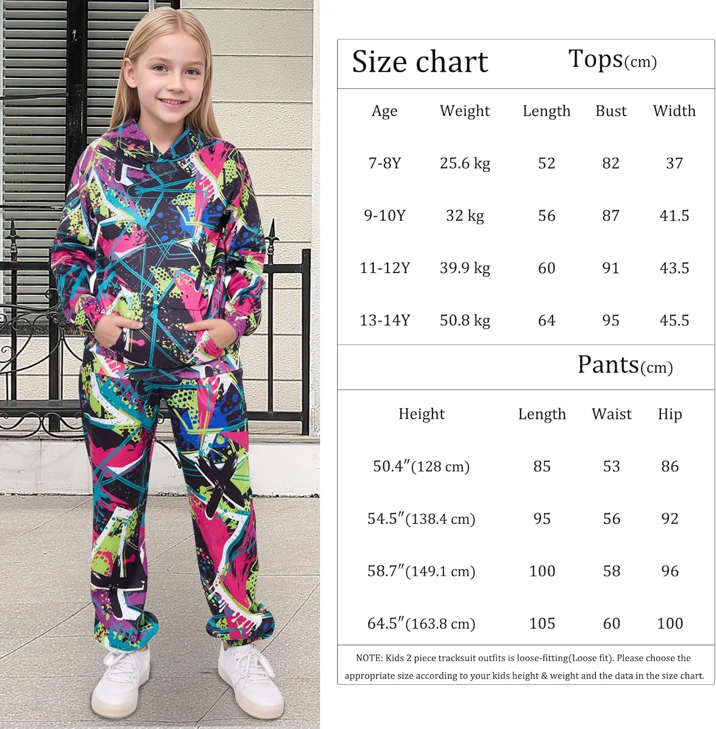 uideazone Boys Girls 2 Pcs Tracksuit Outfit Hoodie Sweatshirt & Sweatpant Sweatsuit Clothing Sets for Kids 7-14T