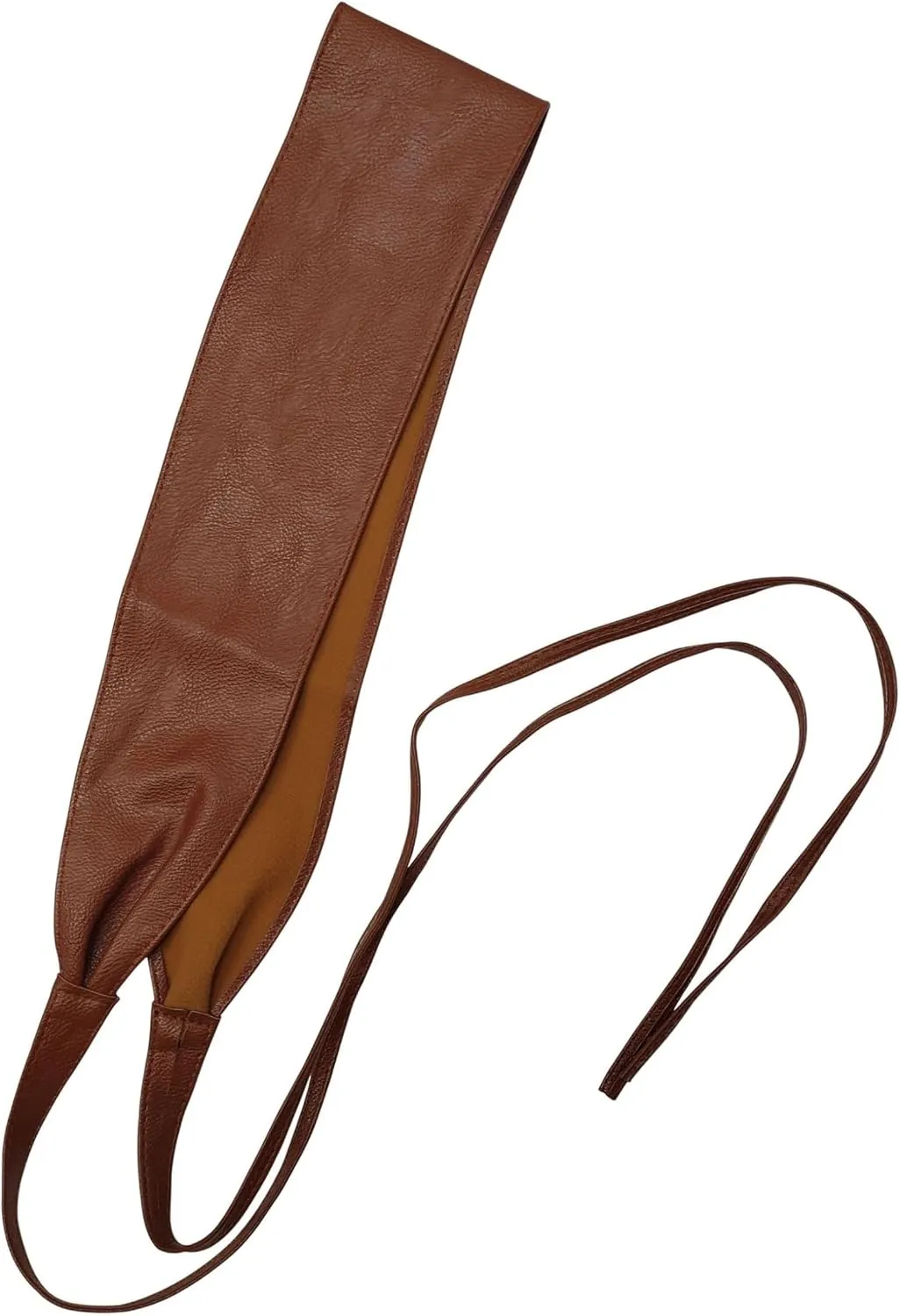 Vegan Leather Obi Wrap Belt Soft Wide 3.7 inches