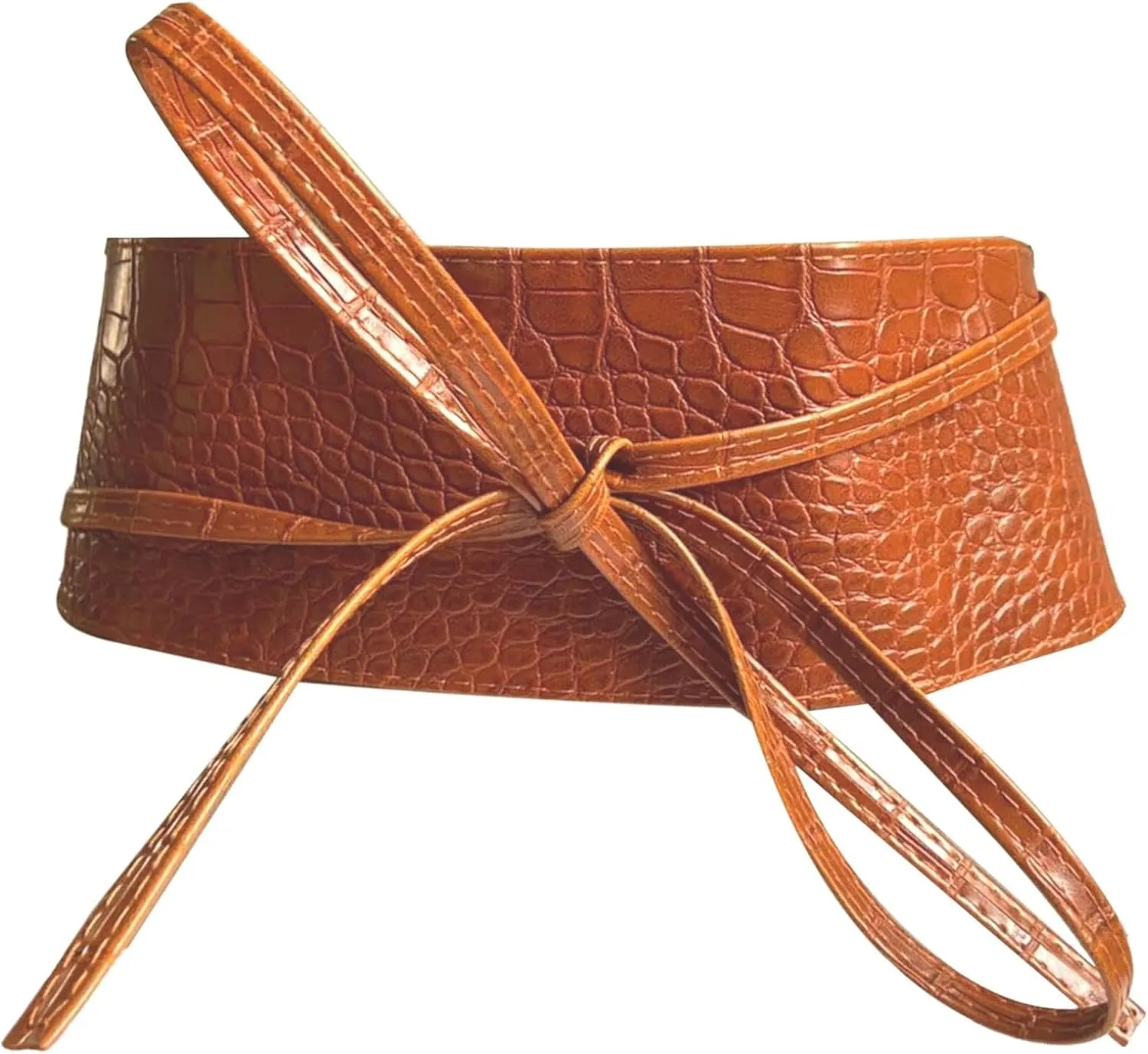 Vegan Leather Obi Wrap Belt Soft Wide 3.7 inches